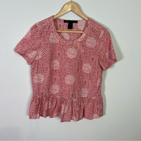 Marc By Marc Jacobs Tops - Marc by Marc Jacobs Silk Blend Print Peplum Top Women Size 6